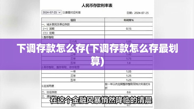 下调存款怎么存(下调存款怎么存最划算) 下调存款怎么存(下调存款怎么存最划算)