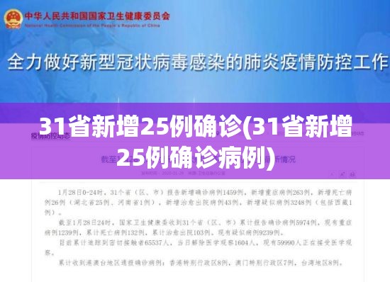 31省新增25例确诊(31省新增25例确诊病例)