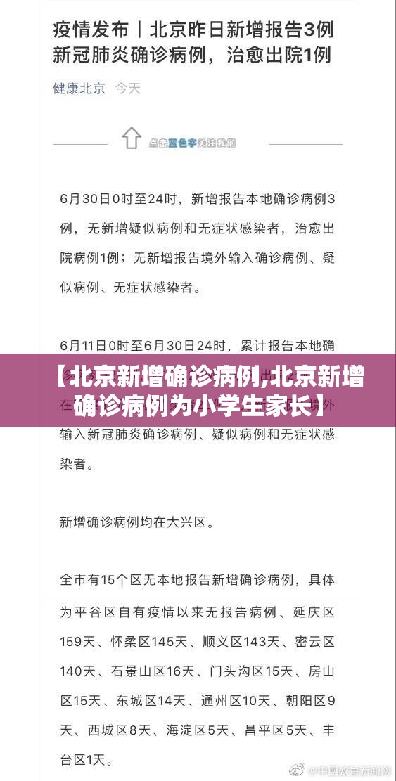 【北京新增确诊病例,北京新增确诊病例为小学生家长】 【北京新增确诊病例,北京新增确诊病例为小学生家长】