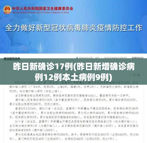 昨日新确诊17例(昨日新增确诊病例12例本土病例9例) 昨日新确诊17例(昨日新增确诊病例12例本土病例9例)