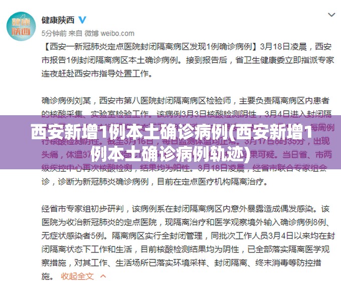 西安新增1例本土确诊病例(西安新增1例本土确诊病例轨迹) 西安新增1例本土确诊病例(西安新增1例本土确诊病例轨迹)