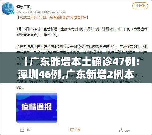 【广东昨增本土确诊47例:深圳46例,广东新增2例本土确诊深圳】 【广东昨增本土确诊47例:深圳46例,广东新增2例本土确诊深圳】