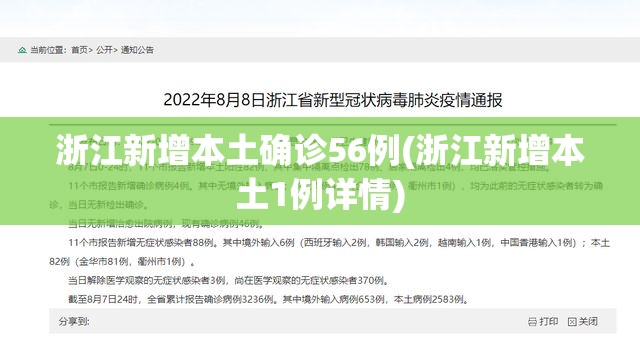 浙江新增本土确诊56例(浙江新增本土1例详情) 浙江新增本土确诊56例(浙江新增本土1例详情)