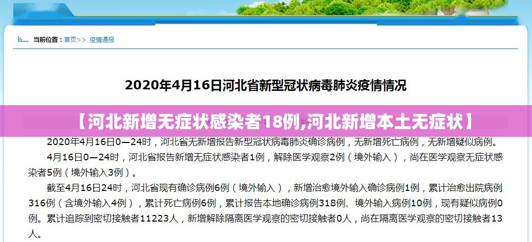 【河北新增无症状感染者18例,河北新增本土无症状】 【河北新增无症状感染者18例,河北新增本土无症状】