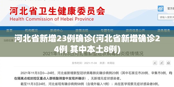河北省新增23例确诊(河北省新增确诊24例 其中本土8例)