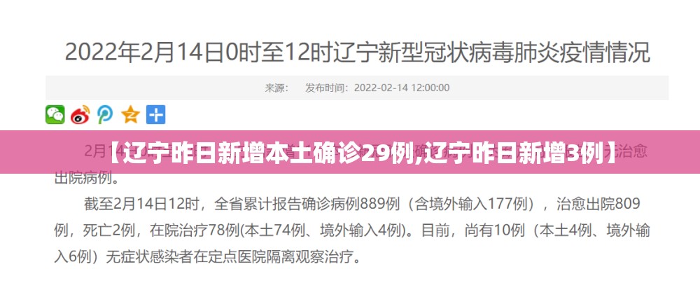 【辽宁昨日新增本土确诊29例,辽宁昨日新增3例】 【辽宁昨日新增本土确诊29例,辽宁昨日新增3例】