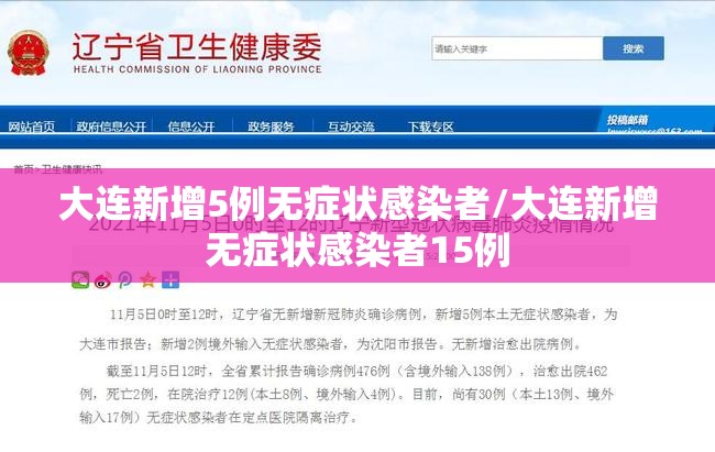 大连新增5例无症状感染者/大连新增无症状感染者15例