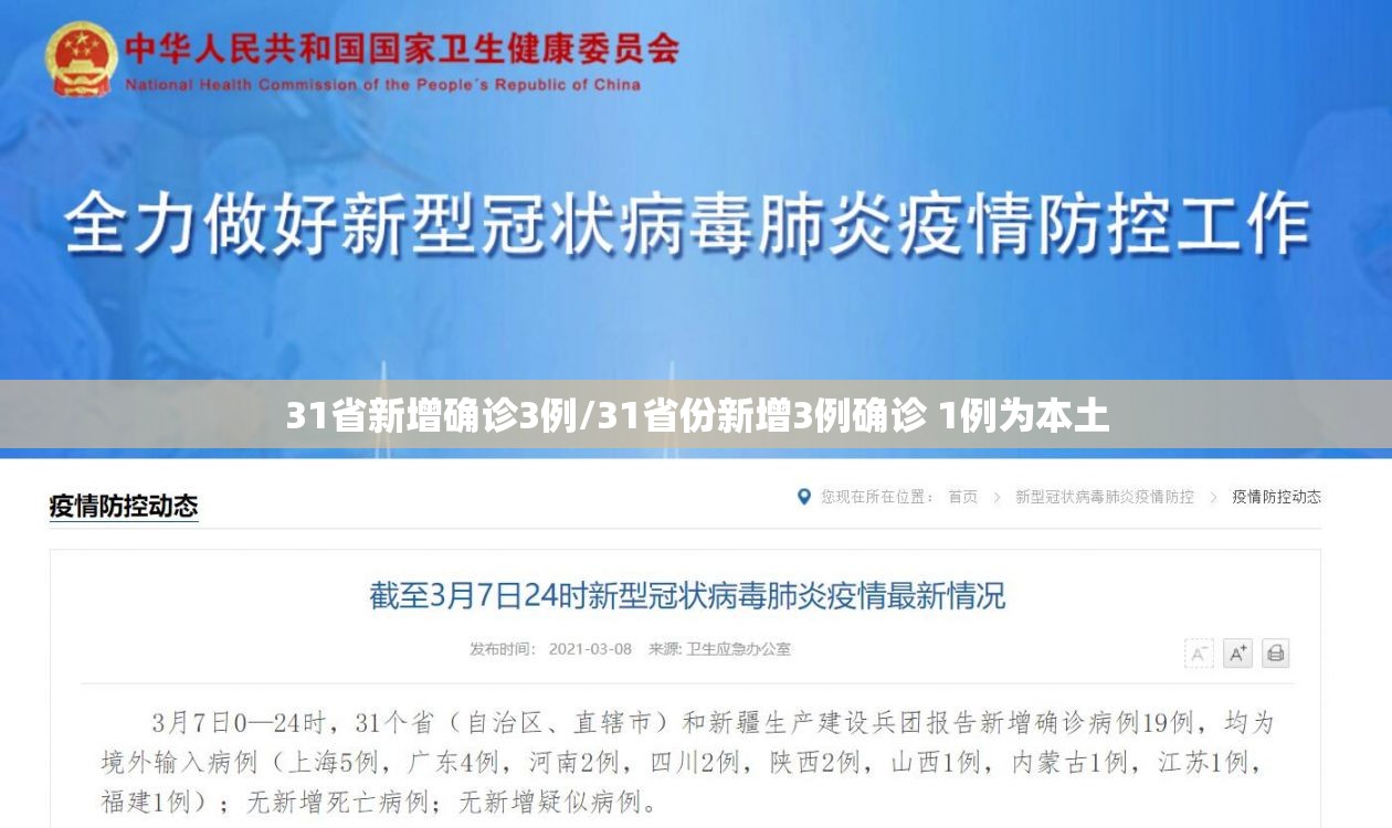 31省新增确诊3例/31省份新增3例确诊 1例为本土