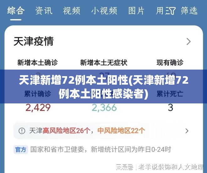 天津新增72例本土阳性(天津新增72例本土阳性感染者)