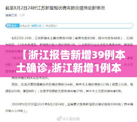 【浙江报告新增39例本土确诊,浙江新增1例本土确诊】 【浙江报告新增39例本土确诊,浙江新增1例本土确诊】