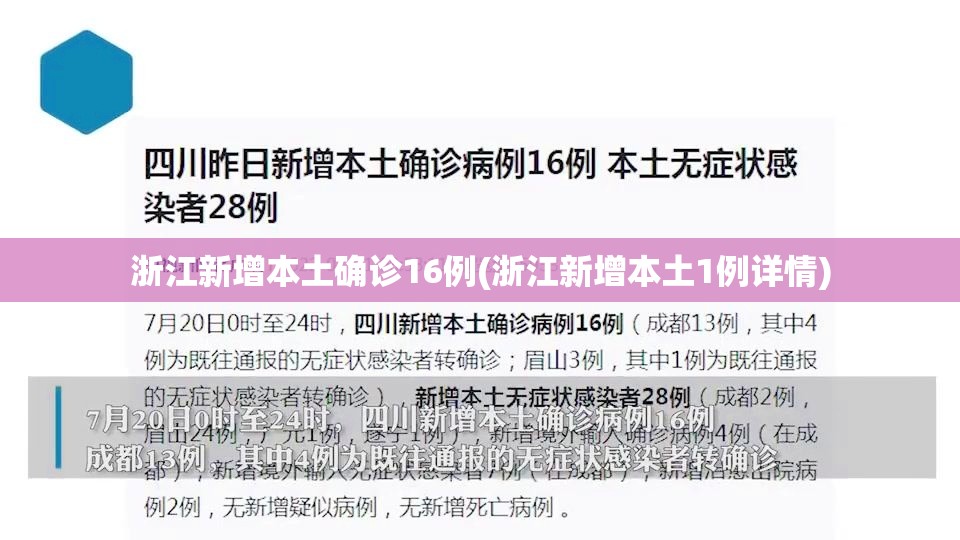 浙江新增本土确诊16例(浙江新增本土1例详情) 浙江新增本土确诊16例(浙江新增本土1例详情)