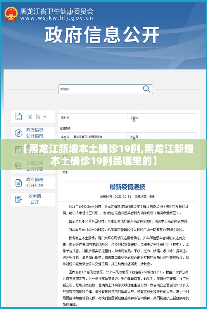 【黑龙江新增本土确诊19例,黑龙江新增本土确诊19例是哪里的】 【黑龙江新增本土确诊19例,黑龙江新增本土确诊19例是哪里的】