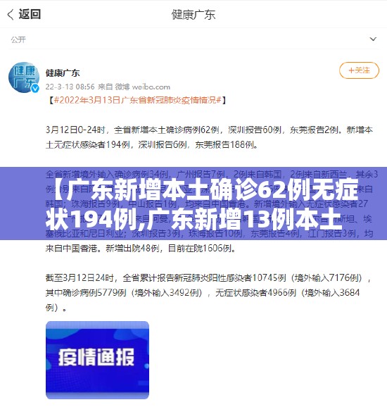 【广东新增本土确诊62例无症状194例,广东新增13例本土无症状感染者轨迹】 【广东新增本土确诊62例无症状194例,广东新增13例本土无症状感染者轨迹】