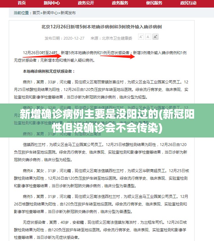 新增确诊病例主要是没阳过的(新冠阳性但没确诊会不会传染) 新增确诊病例主要是没阳过的(新冠阳性但没确诊会不会传染)