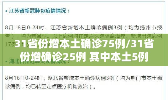 31省份增本土确诊75例/31省份增确诊25例 其中本土5例 31省份增本土确诊75例/31省份增确诊25例 其中本土5例