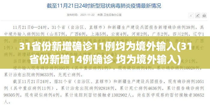 31省份新增确诊11例均为境外输入(31省份新增14例确诊 均为境外输入)