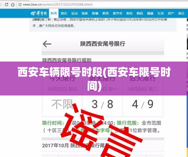 西安车辆限号时段(西安车限号时间) 西安车辆限号时段(西安车限号时间)