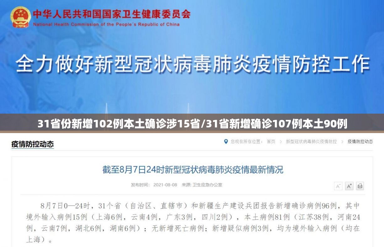 31省份新增102例本土确诊涉15省/31省新增确诊107例本土90例 31省份新增102例本土确诊涉15省/31省新增确诊107例本土90例