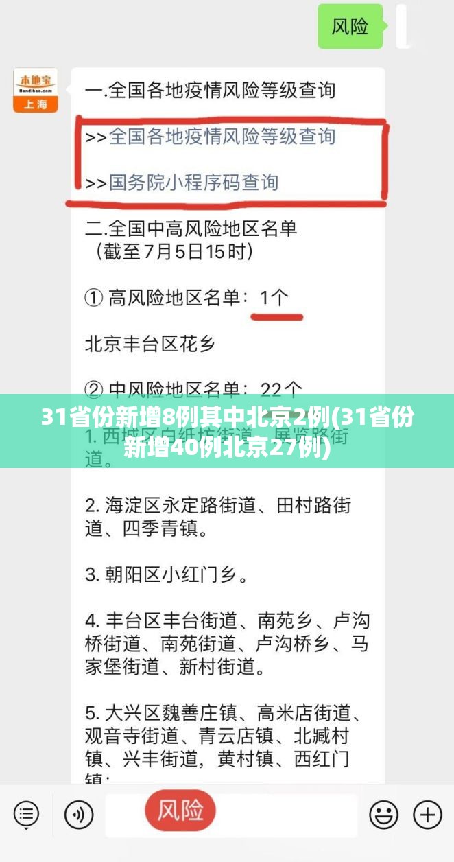 31省份新增8例其中北京2例(31省份新增40例北京27例) 31省份新增8例其中北京2例(31省份新增40例北京27例)