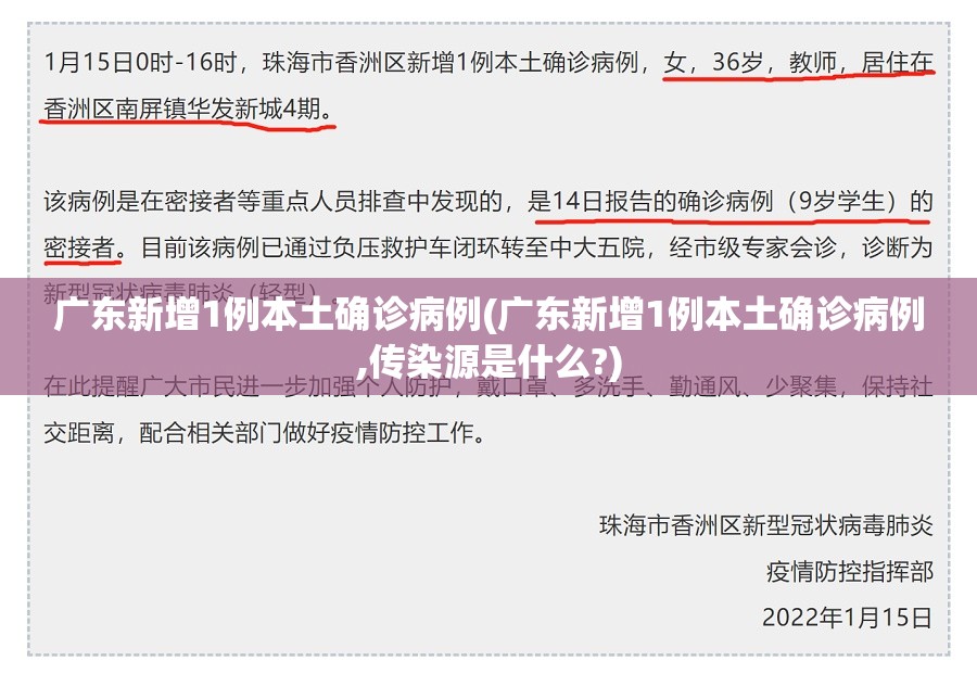 广东新增1例本土确诊病例(广东新增1例本土确诊病例,传染源是什么?) 广东新增1例本土确诊病例(广东新增1例本土确诊病例,传染源是什么?)