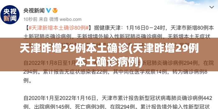 天津昨增29例本土确诊(天津昨增29例本土确诊病例) 天津昨增29例本土确诊(天津昨增29例本土确诊病例)