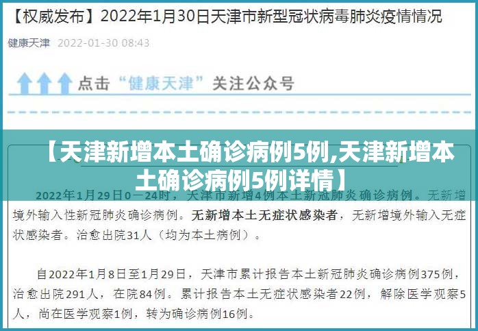 【天津新增本土确诊病例5例,天津新增本土确诊病例5例详情】 【天津新增本土确诊病例5例,天津新增本土确诊病例5例详情】