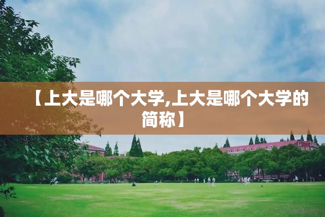 【上大是哪个大学,上大是哪个大学的简称】 【上大是哪个大学,上大是哪个大学的简称】