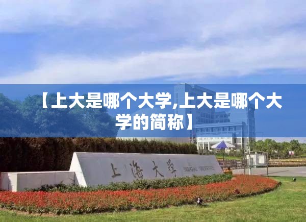 【上大是哪个大学,上大是哪个大学的简称】 【上大是哪个大学,上大是哪个大学的简称】