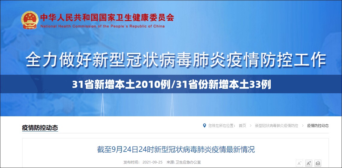 31省新增本土2010例/31省份新增本土33例 31省新增本土2010例/31省份新增本土33例