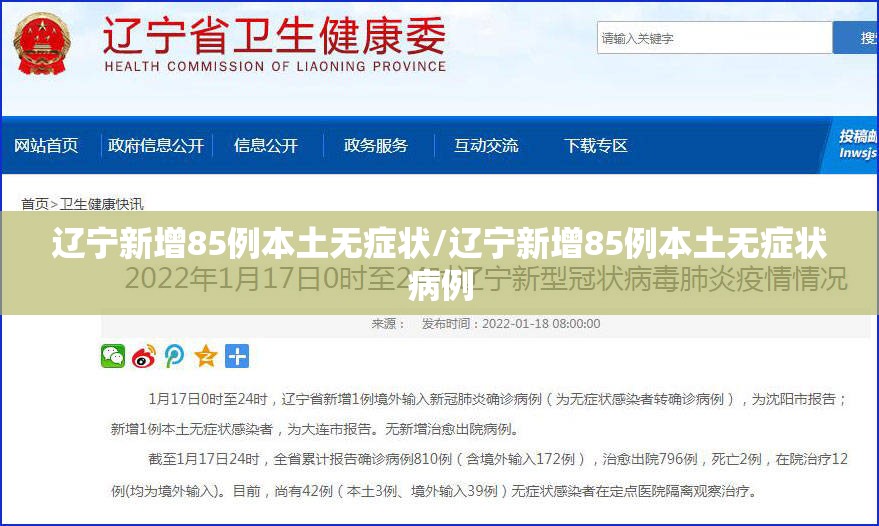 辽宁新增85例本土无症状/辽宁新增85例本土无症状病例