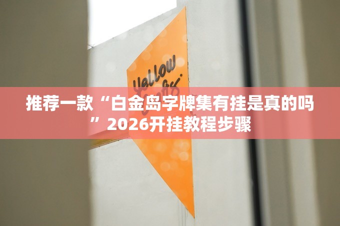 推荐一款“白金岛字牌集有挂是真的吗”2026开挂教程步骤