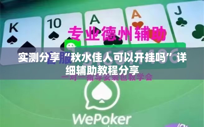 实测分享“秋水佳人可以开挂吗”详细辅助教程分享