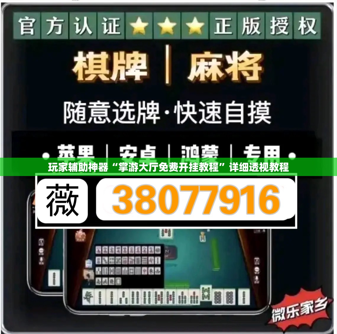 玩家辅助神器“掌游大厅免费开挂教程”详细透视教程