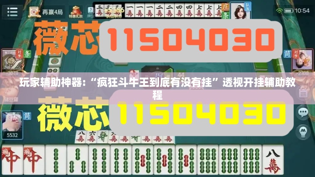 玩家辅助神器:“疯狂斗牛王到底有没有挂”透视开挂辅助教程