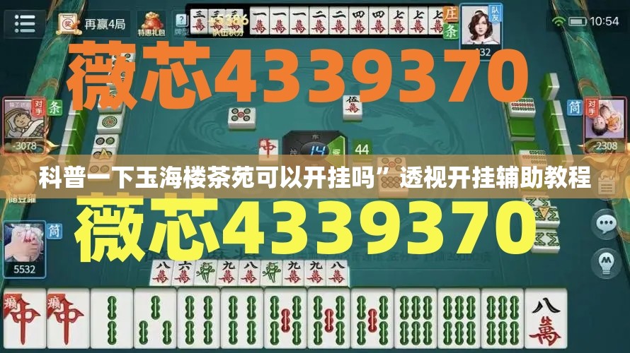 科普一下玉海楼茶苑可以开挂吗”透视开挂辅助教程