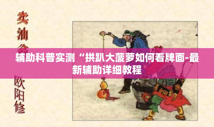 辅助科普实测“拱趴大菠萝如何看牌面-最新辅助详细教程
