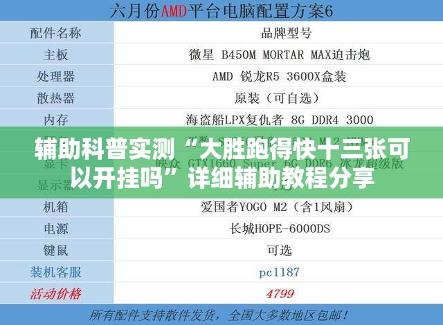 辅助科普实测“大胜跑得快十三张可以开挂吗”详细辅助教程分享