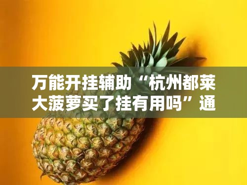 万能开挂辅助“杭州都莱大菠萝买了挂有用吗”通用版下载教程