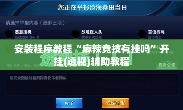 安装程序教程“麻辣竞技有挂吗”开挂(透视)辅助教程